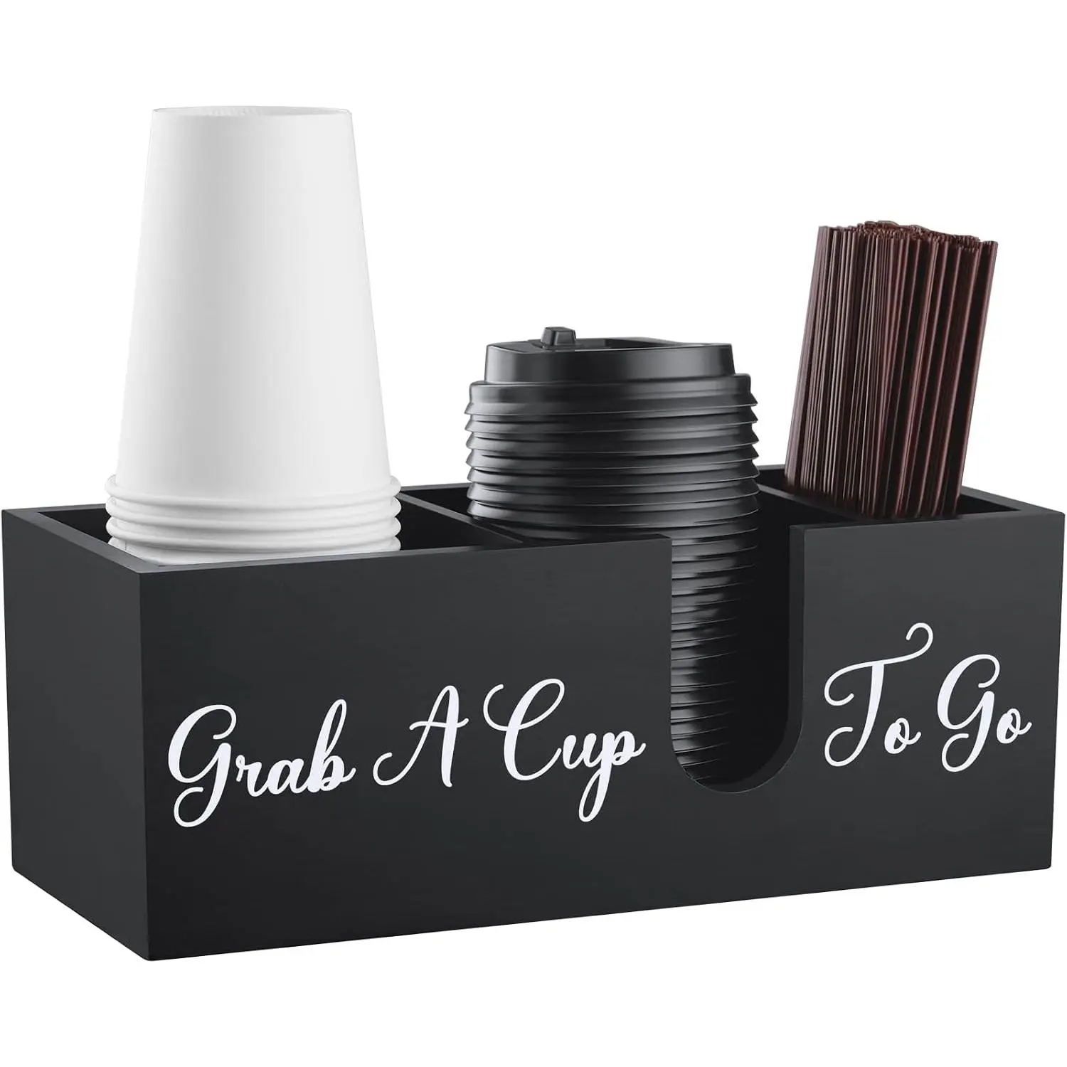 Coffee Cup Holder for Countertop -  Coffee Bar Accessories and Organizer - Coffe Station Organizer for Cup Lid Stirrers Pod