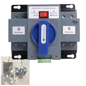 Dual Power Automatic Transfer Switch, 2P 63A 110V Dual Power Generator Changeover Switch 50HZ/60HZ
