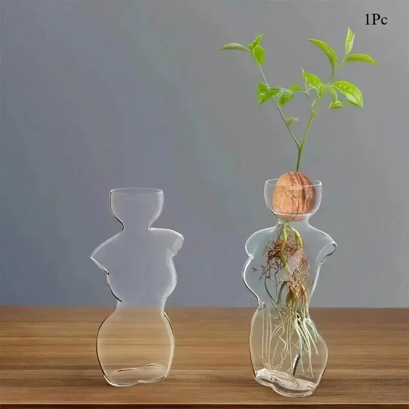 Elegant Female Silhouette Clear Glass Vase for Plant Propagation & Flower Arrangements Perfect for Seed Starting Water Rooting Home Decor Ideal for Avocado Bulbs Plant Cuttings