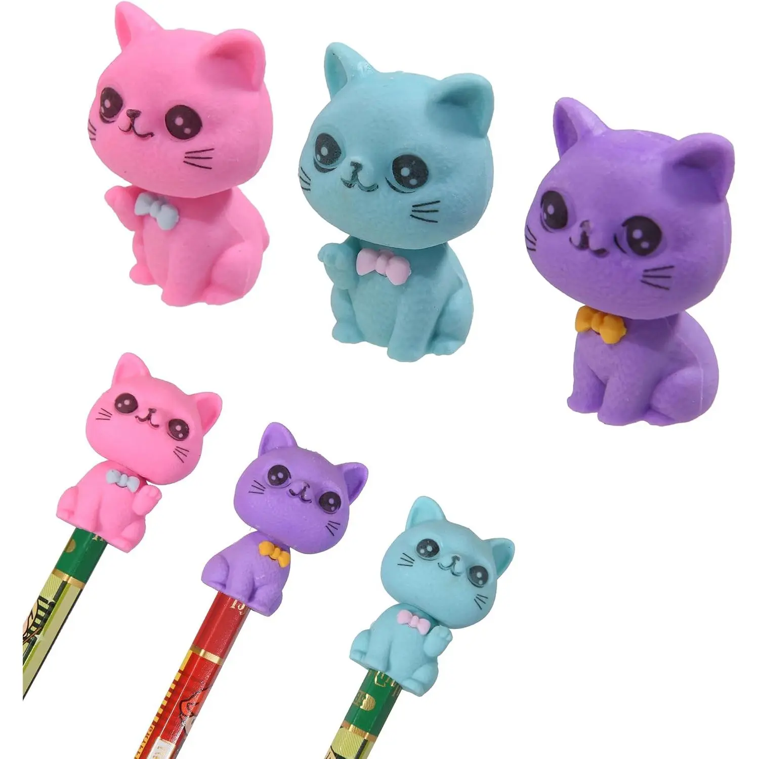 18 count Pencil Top Erasers for ,  Cute  Pencil Toppers, Bulk Fun Pencil Cap Easters for School Classroom Supplies Prize Gifts Party Favors