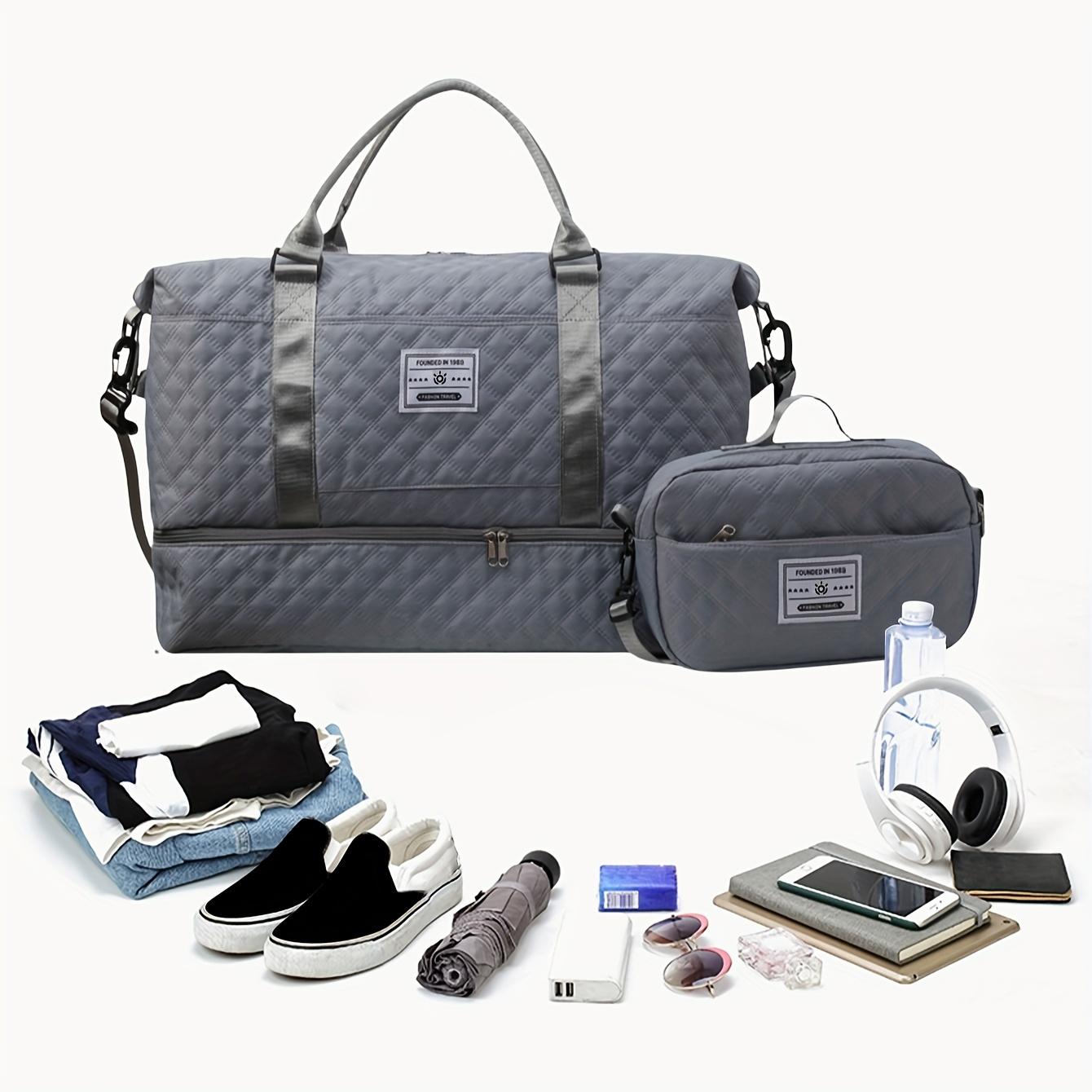 Travel Bag Set, Women's Weekend Bag with Shoulder Strap, Overnight Bag with Shoe Compartment, Yoga Gym Bag with Wet Pocket and Shoe Pocket, Pre and Postpartum Hospital Bag, Business Sports Bag Set