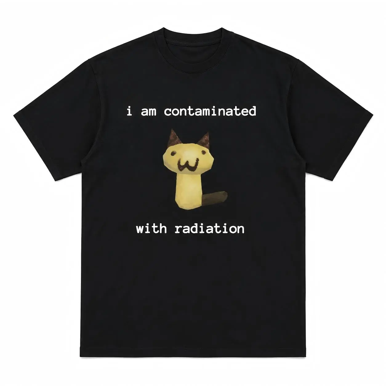 I Am Contaminated with Radiation Funny Cat Meme T-shirt Short Sleeve Men Women Vintage T Shirt MaleCotton T Shirts Streetwear Menswear