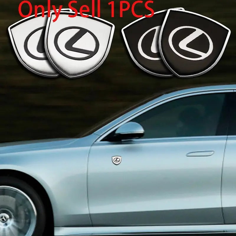 1/2 PCS 3D Metal Car Shape Shield Badge Sticker Suitable For Lexus LS LC IS350 ES300h ES300 IS250 IS220d NX350h GS350 GX460 Decal For Cars Automotive Decals