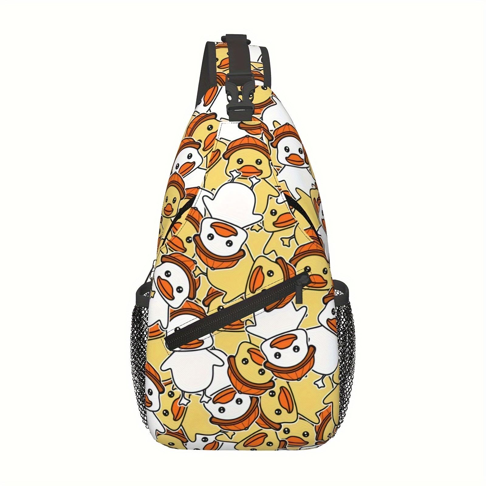 Crossbody Chest  Hiking  Yellow Ducks Cartoon Ducks Shoulder  Folding Large Capacity Fashion Durable Can Be Used For Shopping, Travel Beach  Fishing  Travel Accessories  For School Back Christmas Gifts bag backpack