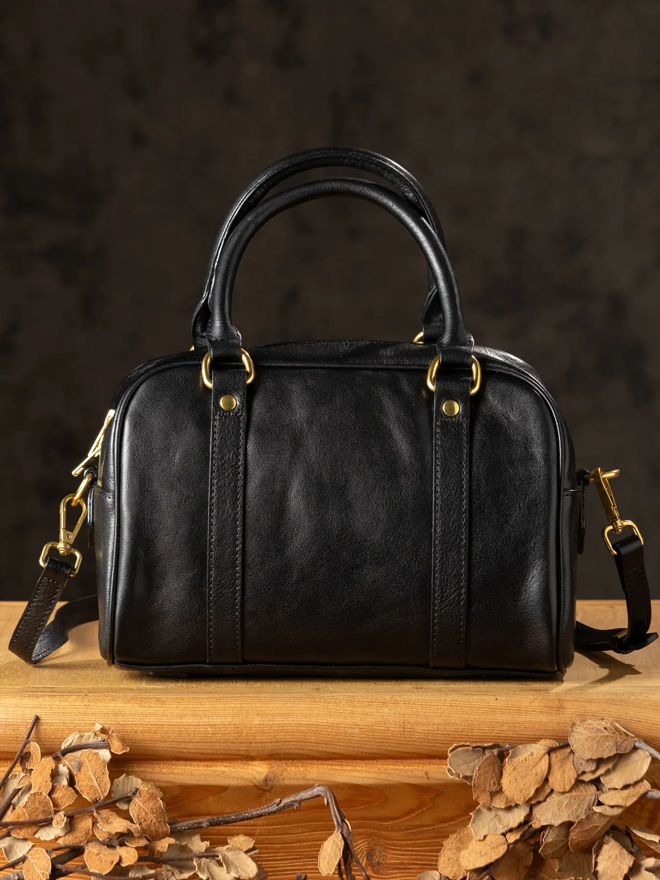 Women's Boston Bag, Premium Full Grain Leather Handbag, Versatile Crossbody & Casual Shoulder Bag, Elegant Design for Daily Use, Crossbody Purse, Fashionable Unique Bags