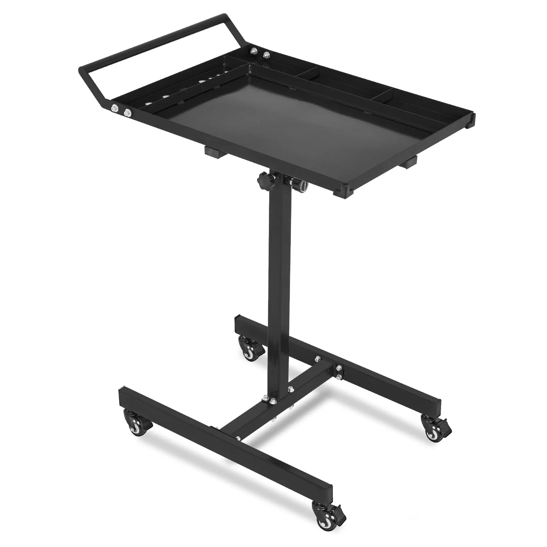 Height Adjustable Heavy-Duty Steel Workbench, Rolling Mechanic Cart with 220–300 LBS Capacity, Non-Slip Tool Tray, Ergonomic Mobile Work Table for Garage, Workshop & DIY Projects, Multi-Color Options