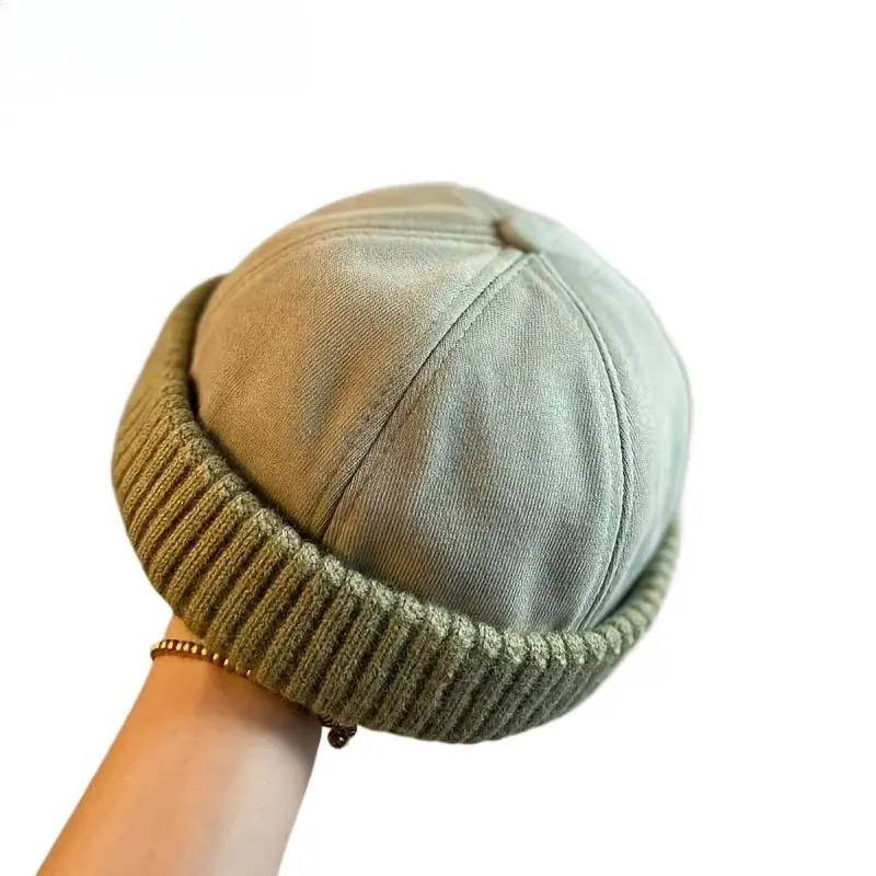 2026 autumn and winter melon skin hat Korean version brimless sailor hat men's casual street yuppie hat landlord hat women's trendLumina