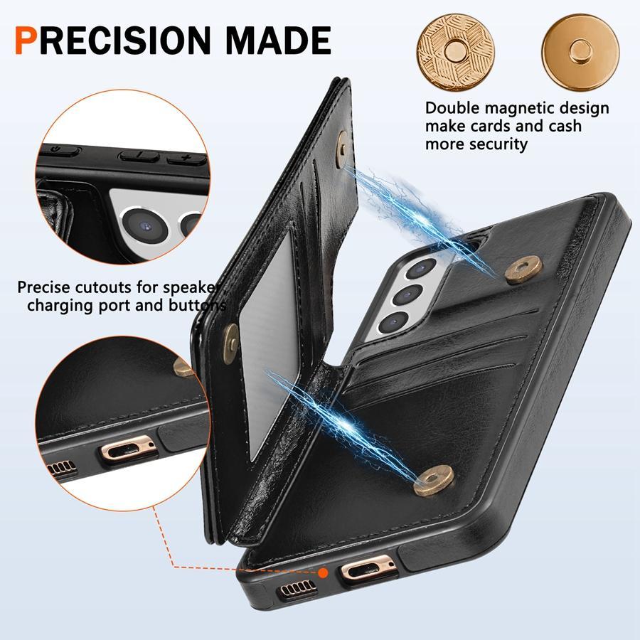 Wallet RFID Blocking Layer Protect Anti-Theft Magnetic Leather Case For Samsung Galaxy A15 A16 A17 A26 A35 A36 A53 A54 A55 A56