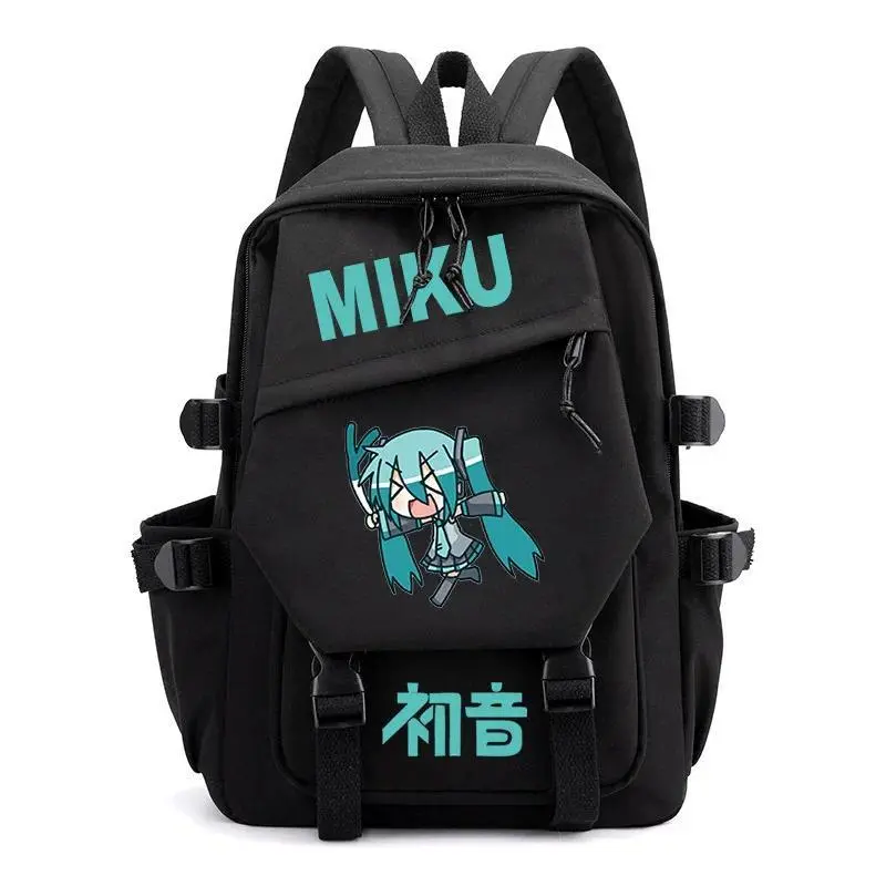 Hatsune Miku Cartoon Anime Creative Girls  Animation Peripheral Large Capacity Printed Kawaii Computer Backpack Student Backpack