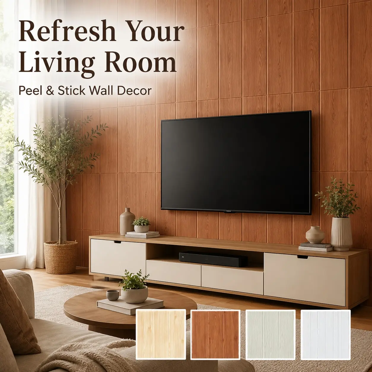 30pcs Self-Adhesive Wood Grain Decorative Wallpaper, Ceiling Panels for Kitchen, Living Room, Office, Home Decor, TV Background Wall, Entryway Decoration
