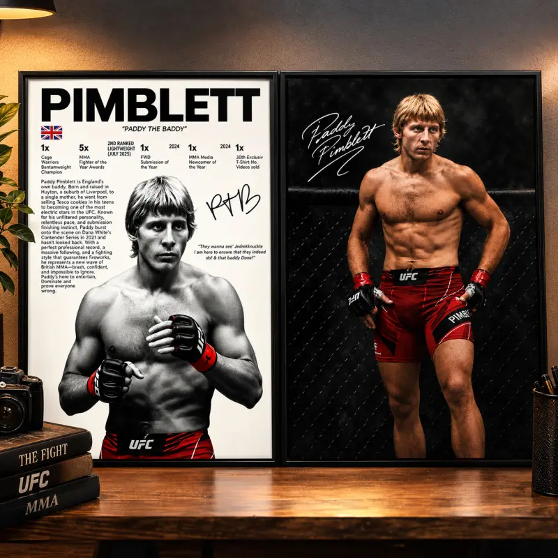 Paddy Pimblett "The Baddy" MMA Poster, Vintage Fight Sports Wall Art, Vivid Color Print, Men's Room Gym Decor, Home Fitness Decor, Athlete Wall Art, Combat Sports Fan Gift, MMA Enthusiast Gift, Sports
