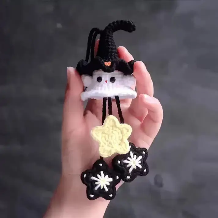 Cute Halloween Witch Bag Charm for Women Girls | Aesthetic Spooky Season Witchy Keychain, Purse Pendant Backpack Accessories & Halloween Gift for Her