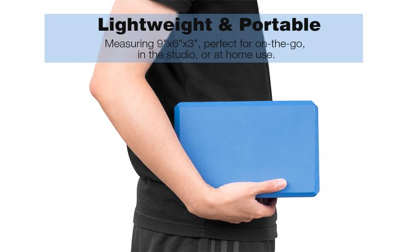 MoKo Thin Yoga Blocks 2 Pack, 9" x 6" x 3" High Density EVA Foam Yoga Block Exercise Bricks, Eco Friendly & Lightweight, Increase Flexibility & Balance, Great for Stretching & Holding Poses