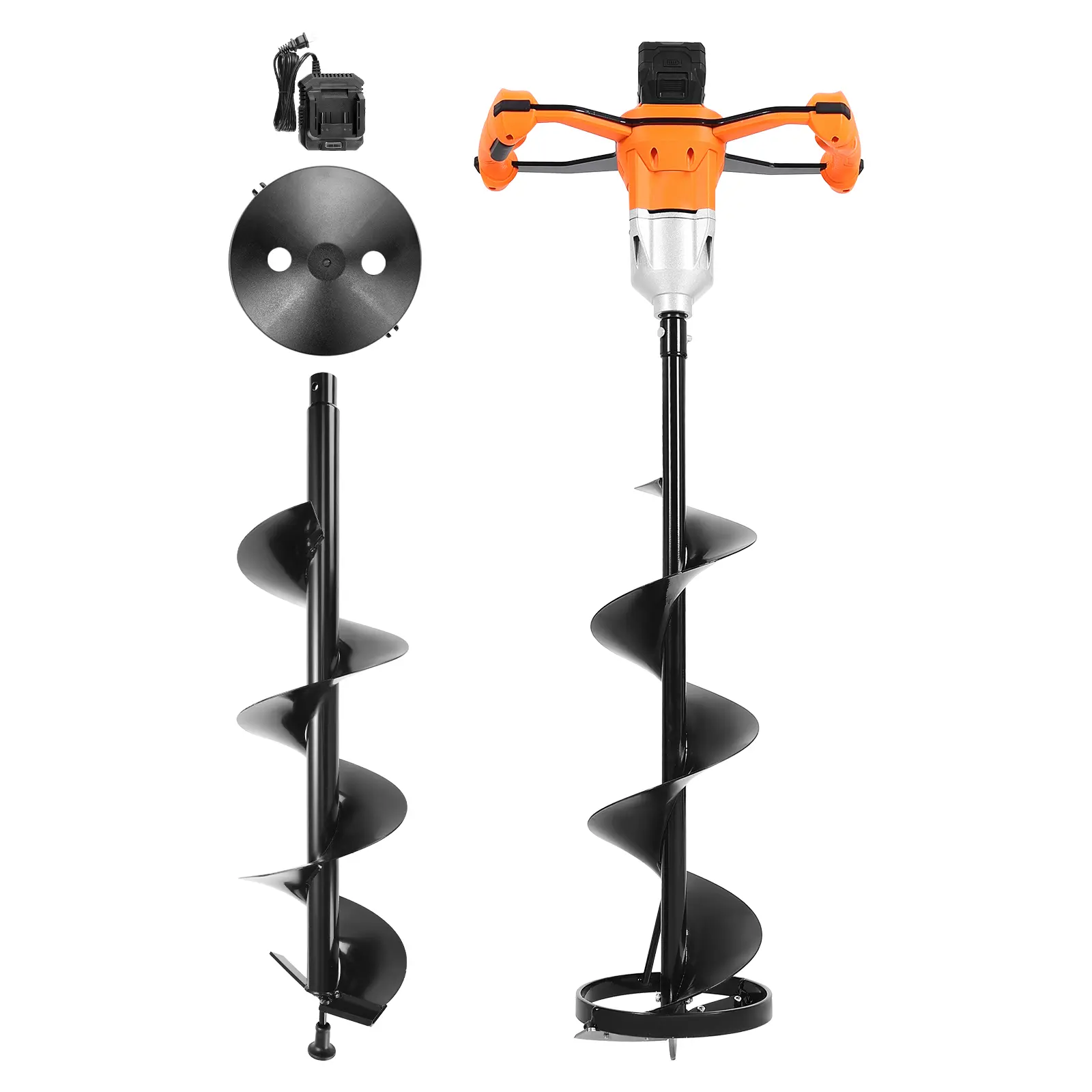 20v Electric Ice Auger, 20 V Battery Voltage, 20V Battery Pack (1 Included), 4000 MAh Capacity, 10 Cells Per Pack Battery Capacity, 2-in-1 Multi-Purpose, Precise Drilling