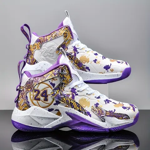 BIGWIG Male High-Top Basketball Sneakers - Synthetics Hoop Shoes, Workout Sneakers with EVA Cushioning, Non-Slip, Durable Lace-Up Closure, Multi-Size Athletic Shoes for Gym, All Seasons Sports