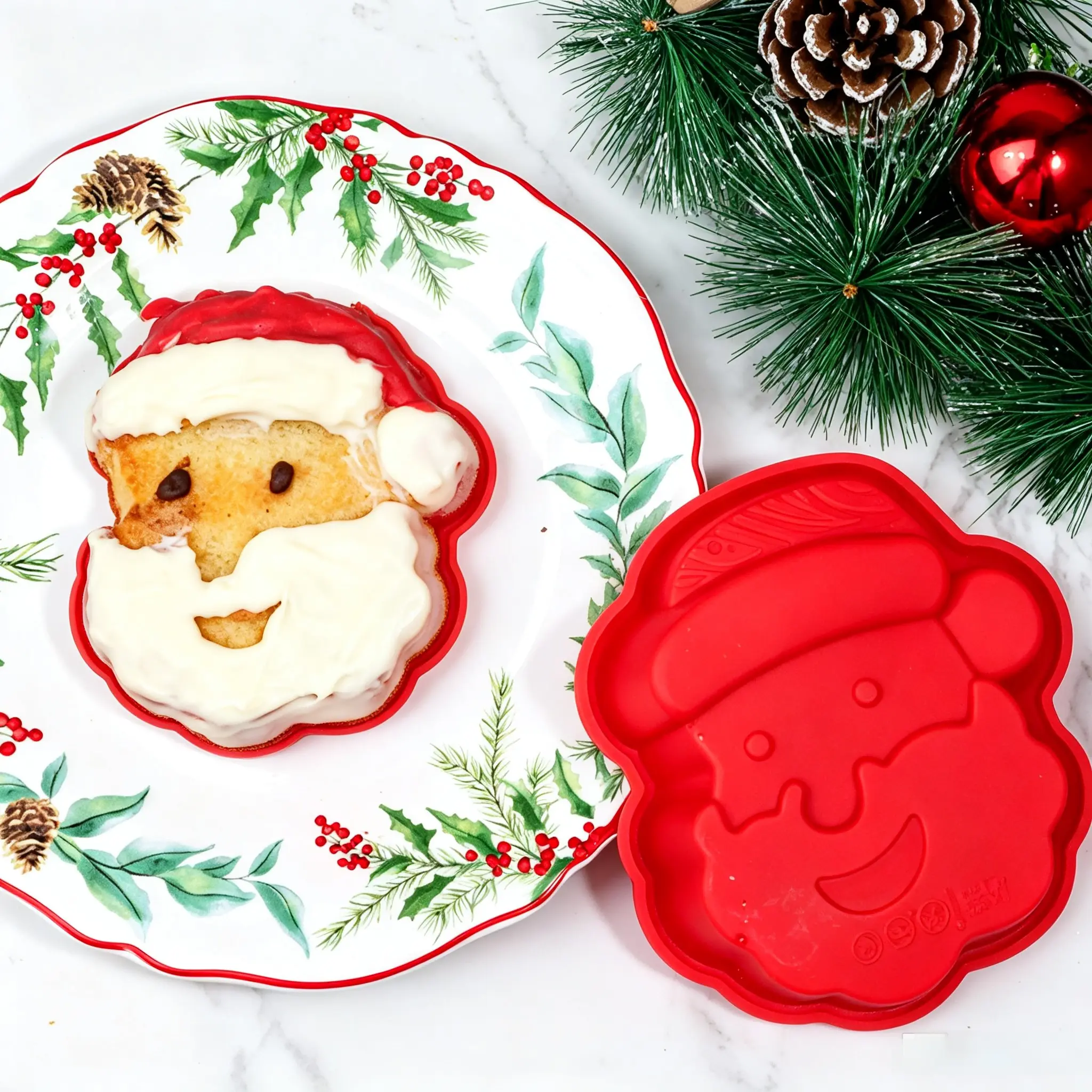 Christmas Mold, Santa Claus Mold, Food Grade, Easy Release, Ideal for Chocolate Cake, Baking Tray, Kitchen DIY Baking Tool