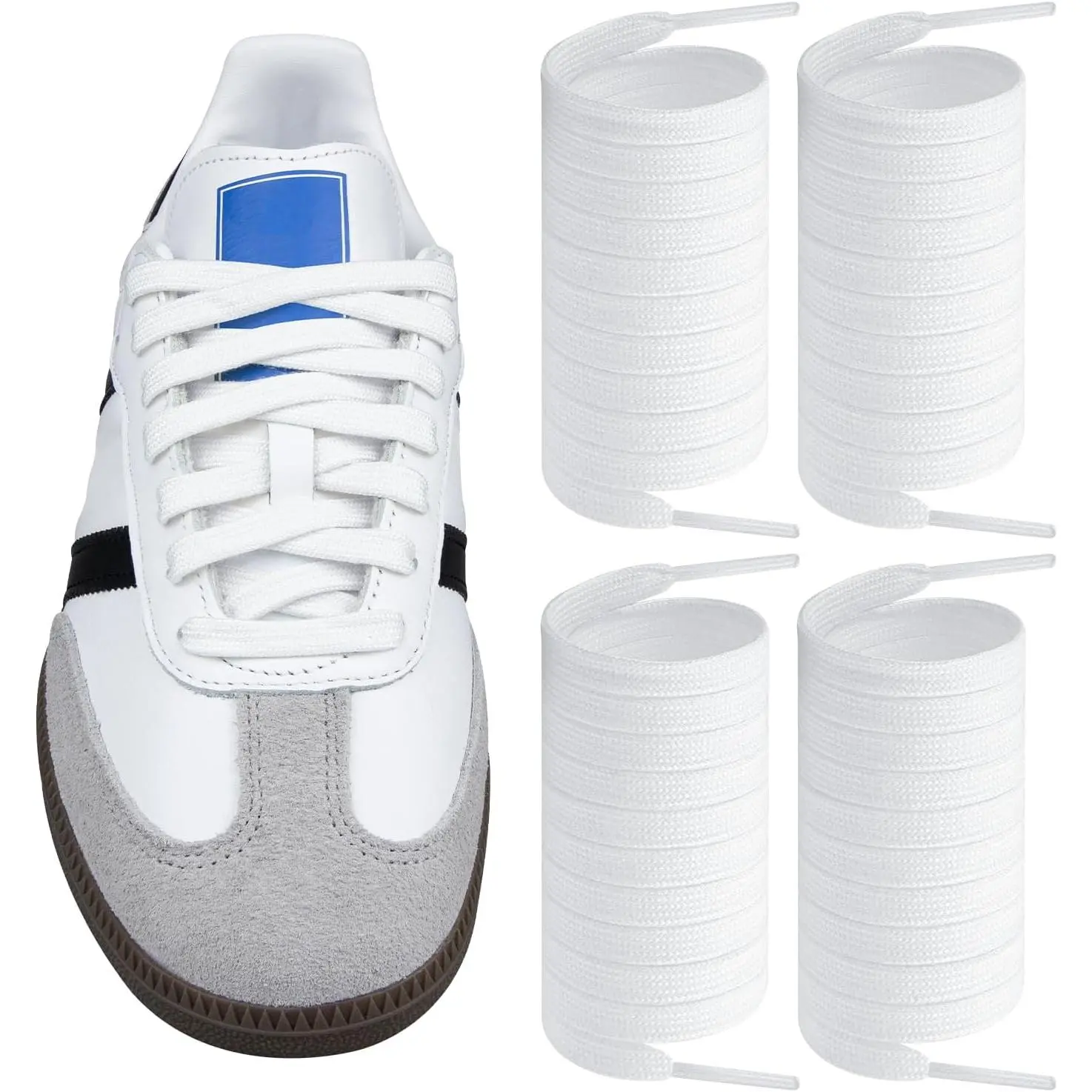 2 Pairs Shoelaces for  Samba OG/ADV/LT, Flat Shoe Laces  Laces for Sneaker Shoes