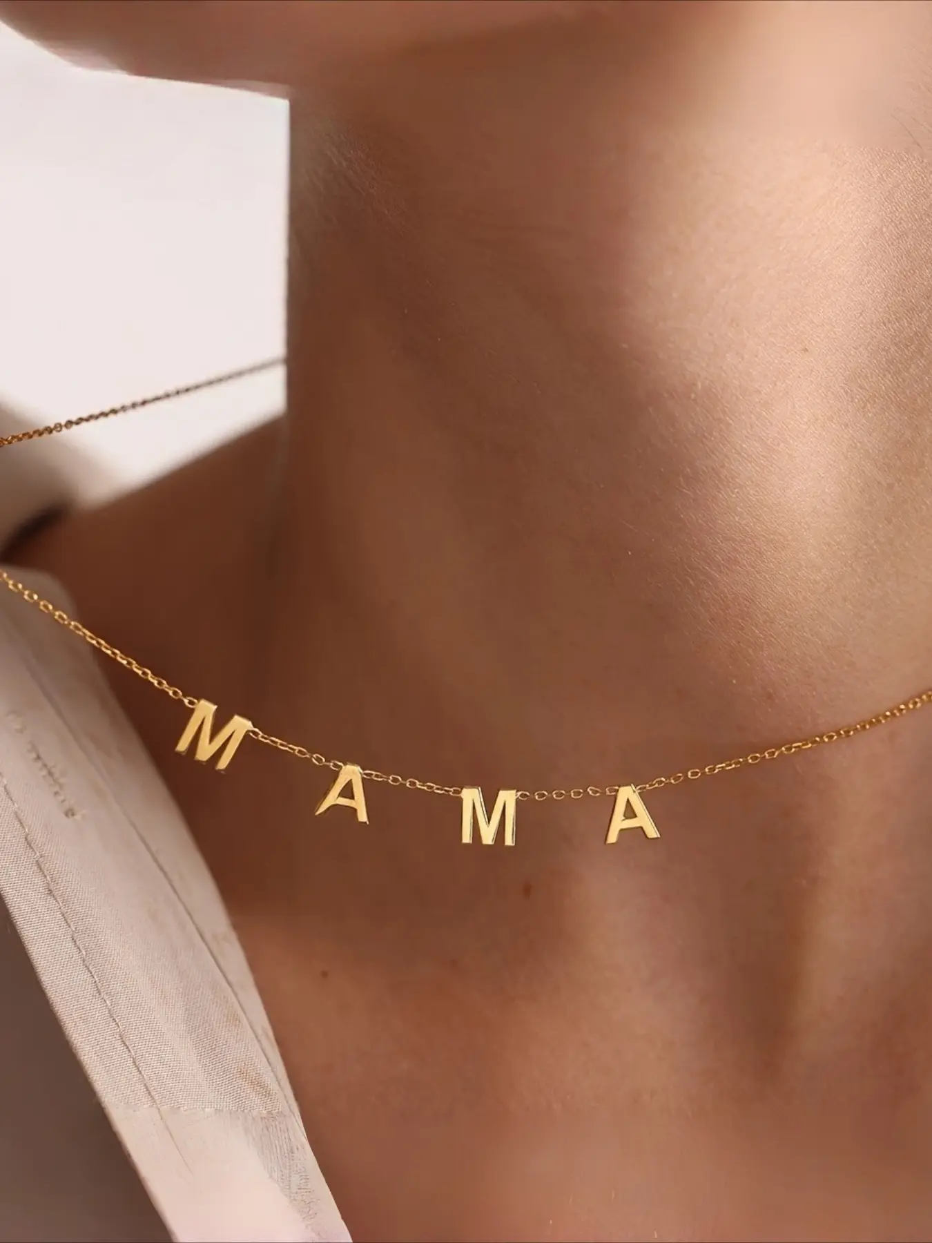 European And American Cross-Border New Products: Mama Stainless Steel Letter Necklace, a Gift for Mother'S Day, Women'S Jewelry with English Letter Design.