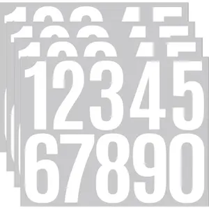 3inch Large Mailbox Numbers Stickers 4 Sheets Letter and Numbers Stickers  for Outside, Address  House, Big Mail Box Number,  Self Adhesive Vinyl House Numbers for Mailbox(White)