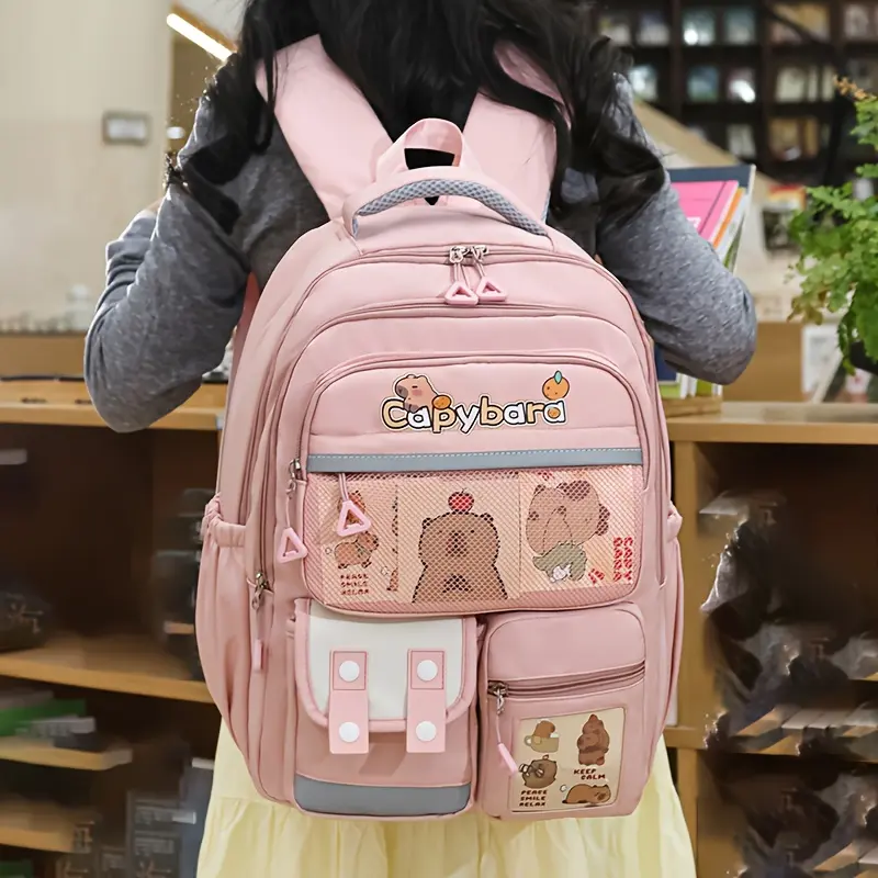 Cute Capybara-Themed Travel Backpack for Teenagers - Large Capacity, Multi-Functional, Playful Look, Ideal for Travel & Commuting, Perfect Gift for Christmas, Thanksgiving, Valentine's Day, Travel Backpacks