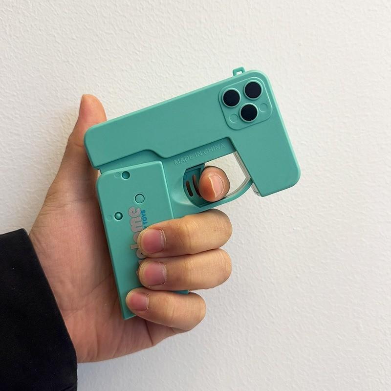 Folding mobile phone water gun, large-capacity explosions, water spray guns, boys and girls, baby water toys.