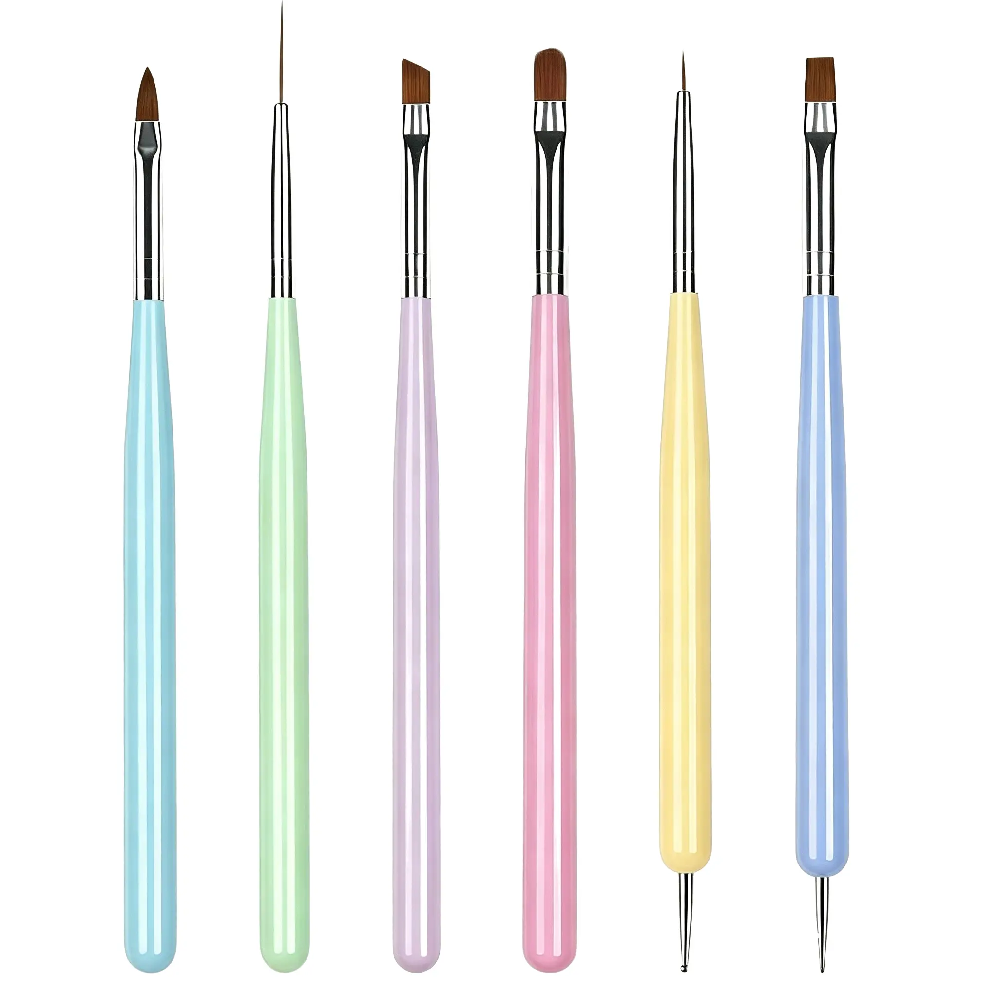 Landot Nail Art Brushes Kit, Double Ended Nail Dotting Tools, Nail Dust Brush, Striping Brushes, Nail Drawing Pen for Design, Manicure