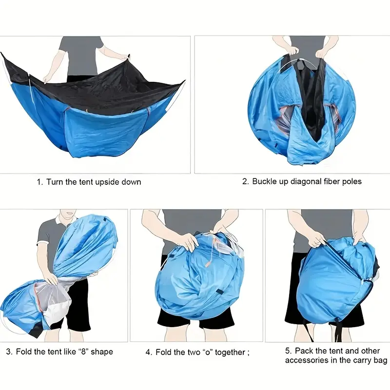 1-2 Person Instant Pop-Up Camping Tent - Quick Setup Sun Shelter, Lightweight and Durable, Ideal for Outdoor Adventures, Beach, Picnics, and Hiking