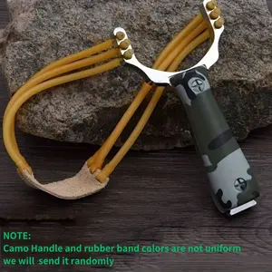 1Set Professional Slingshots with Camo Handle, Outdoor Shooting Slingshot  Hunting and Shooting Practice （ Camo and  Rubber Band  Random Color  ）
