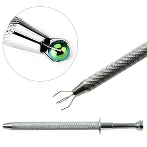 Stainless Steel Bead Holder Tool for Jewelry Making, Elegant Press-In Prong Grabber with Ergonomic Design, Casual Crafting Accessory for Adults