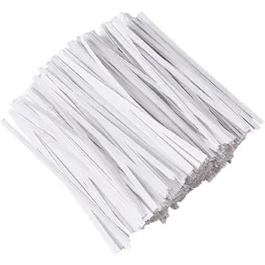 Tangyinrd 1000 Pcs 5" White Twist Ties, Plant Ties Cable Ties Reusable Bread Ties for Party Cello Candy Coffee Treat Bags Cake Pops