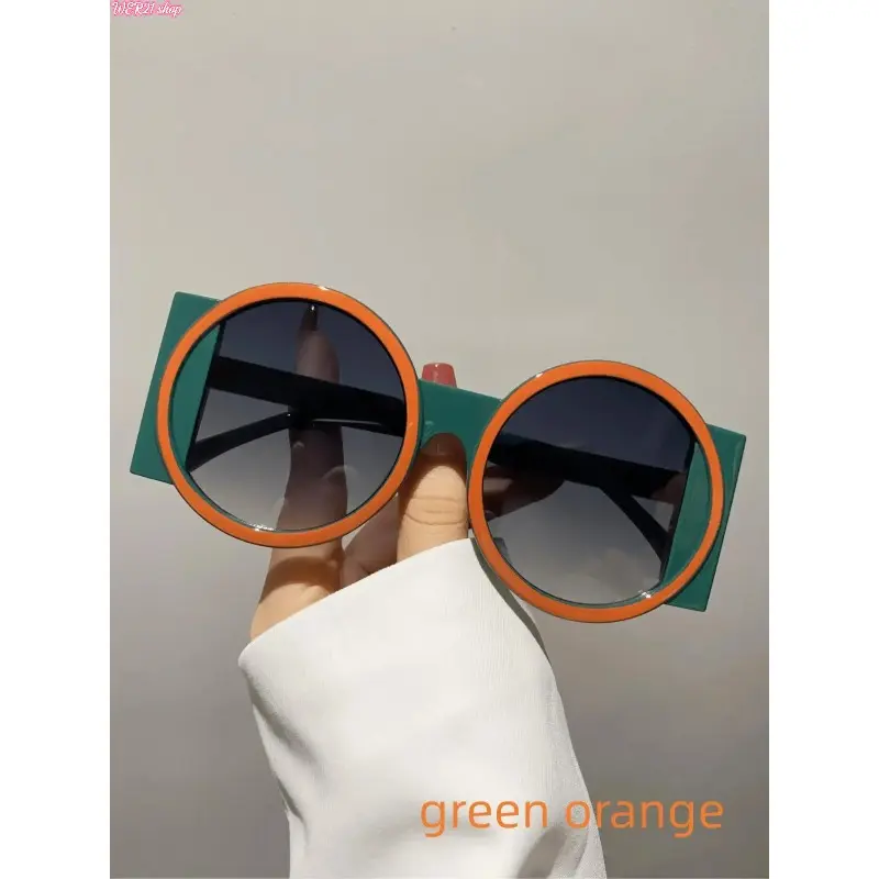 [SummerWins]Vintage Round Frame PC Material Eyeglasses (1 Pair), Large Frame Fashion Eyewear for Everyday Use, Trendy Styling Eyewear for Men and Women, Stylish Glasses