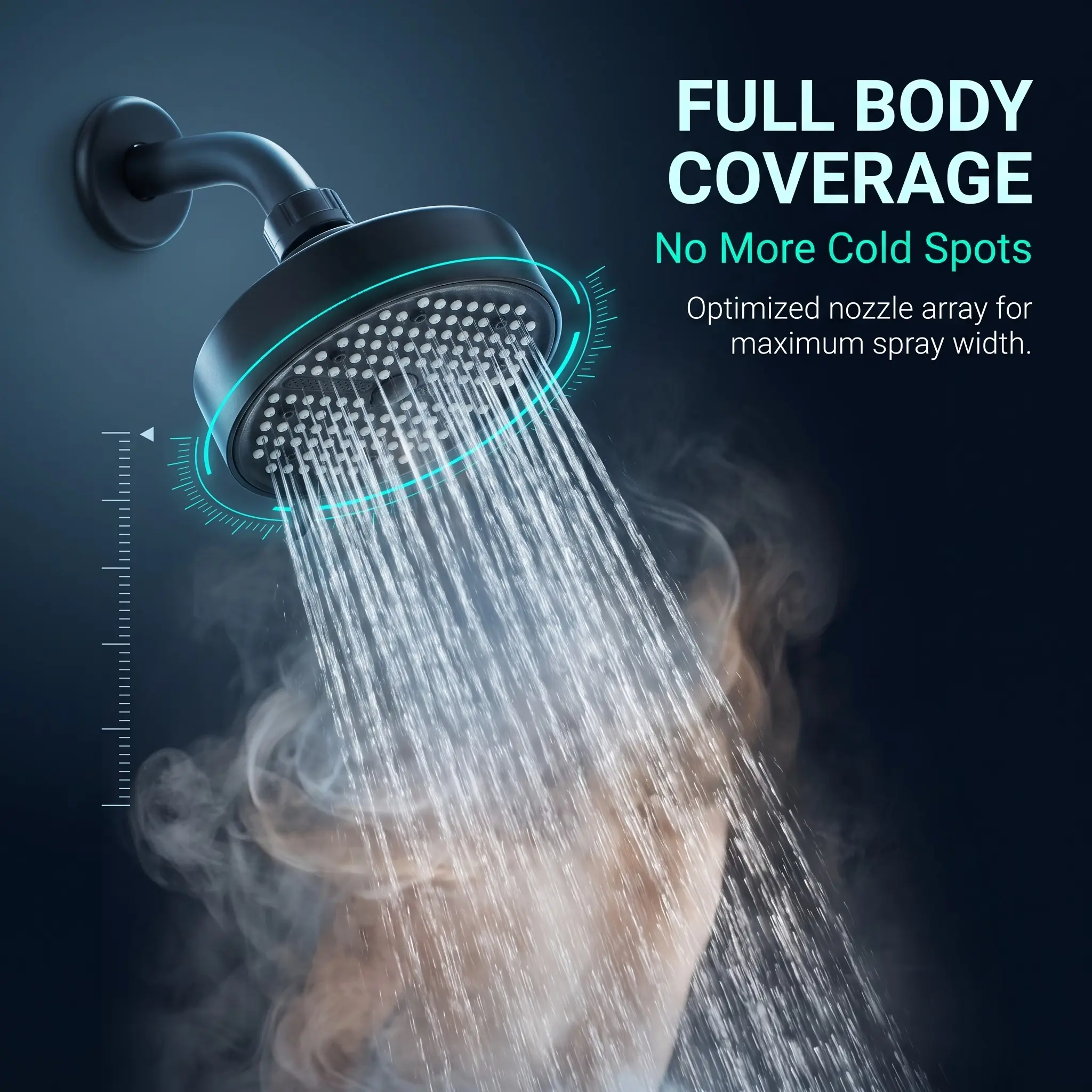 High Pressure 5 Modes Shower Head, Wall-Mounted/hanging Circular Design, Durable Plastic, Large Water Flow, Luxurious Bathing Experience