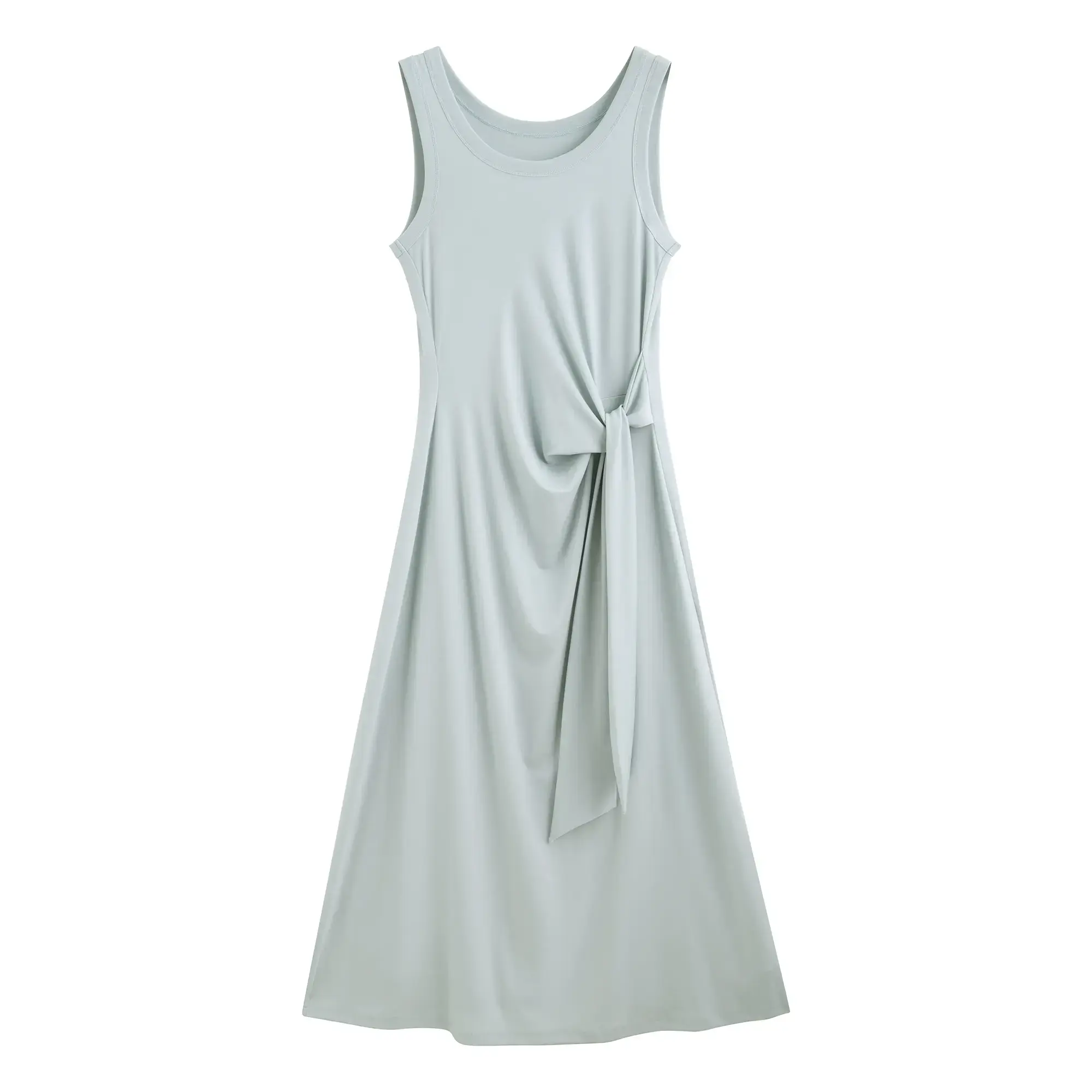 Petite Knitted Vest Dress - U-Neck Waist Design Midi Dress | 2025 Summer Fashion | Chic & Comfortable for Women