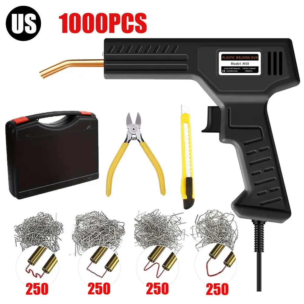 Plastic Welding Gun Hot Melt Machine Welding Kit, Welding Nail Repair Kit, Car Bumper Repair Tool, Car Body Repair Tool, Welding Wire, Plastic Welder