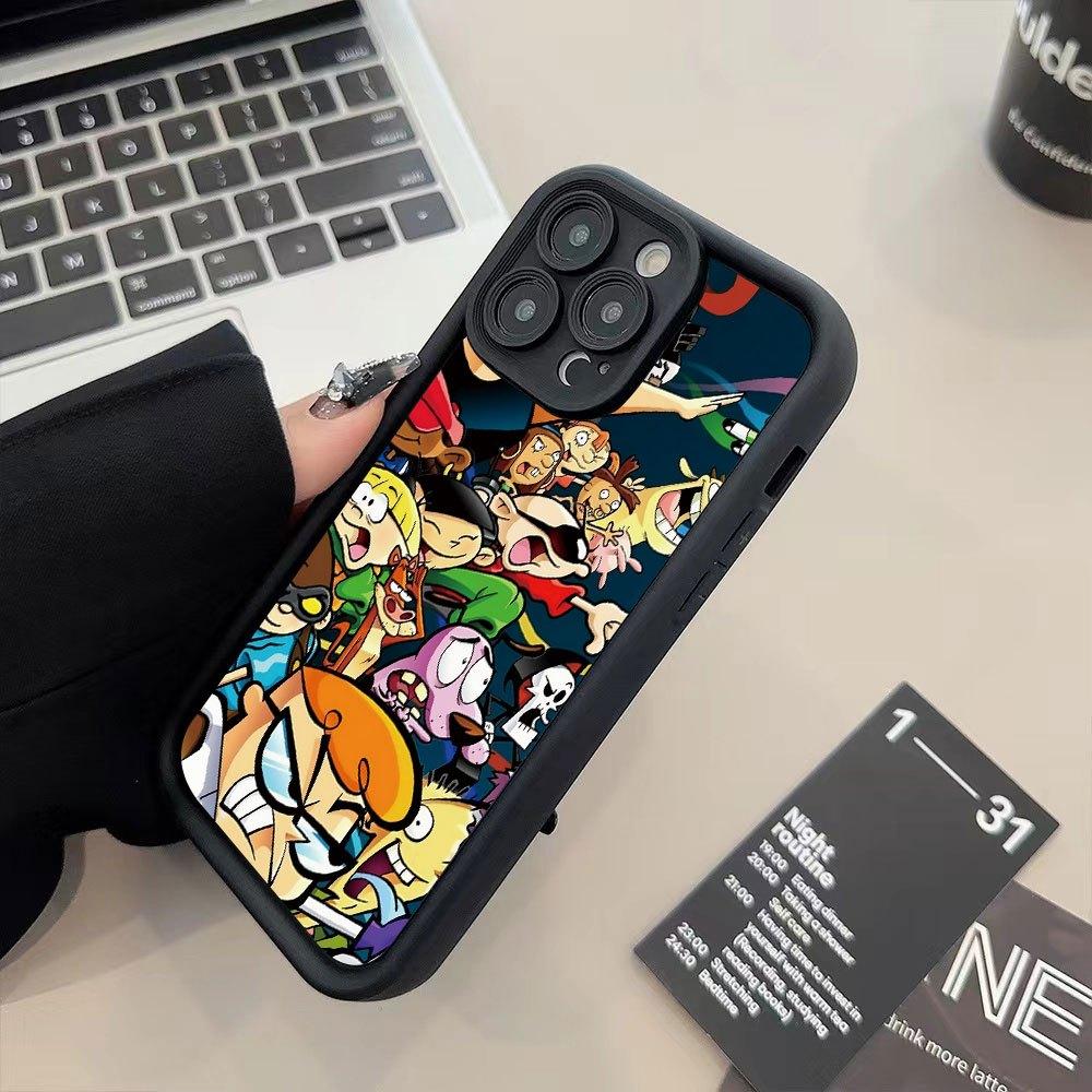 [1pcs Cartoon Character Mobile Phone Case]Cartoon character pattern UV printing matte mobile phone case, 360-degree all-round protection, suitable for Iphone11 12 13 14 15Pro longest X/XS7 8Plus SE Mini and Samsung Galaxy S25 S24 S23 S22 Protective Cover