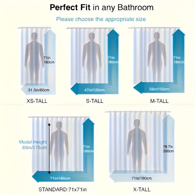 Solid Color Waterproof Shower Curtain, 1 Count Large Size Modern Simple Bathroom Accessory, Bathroom Decorative Curtain with Hooks, Bathroom Accessories for Home Use