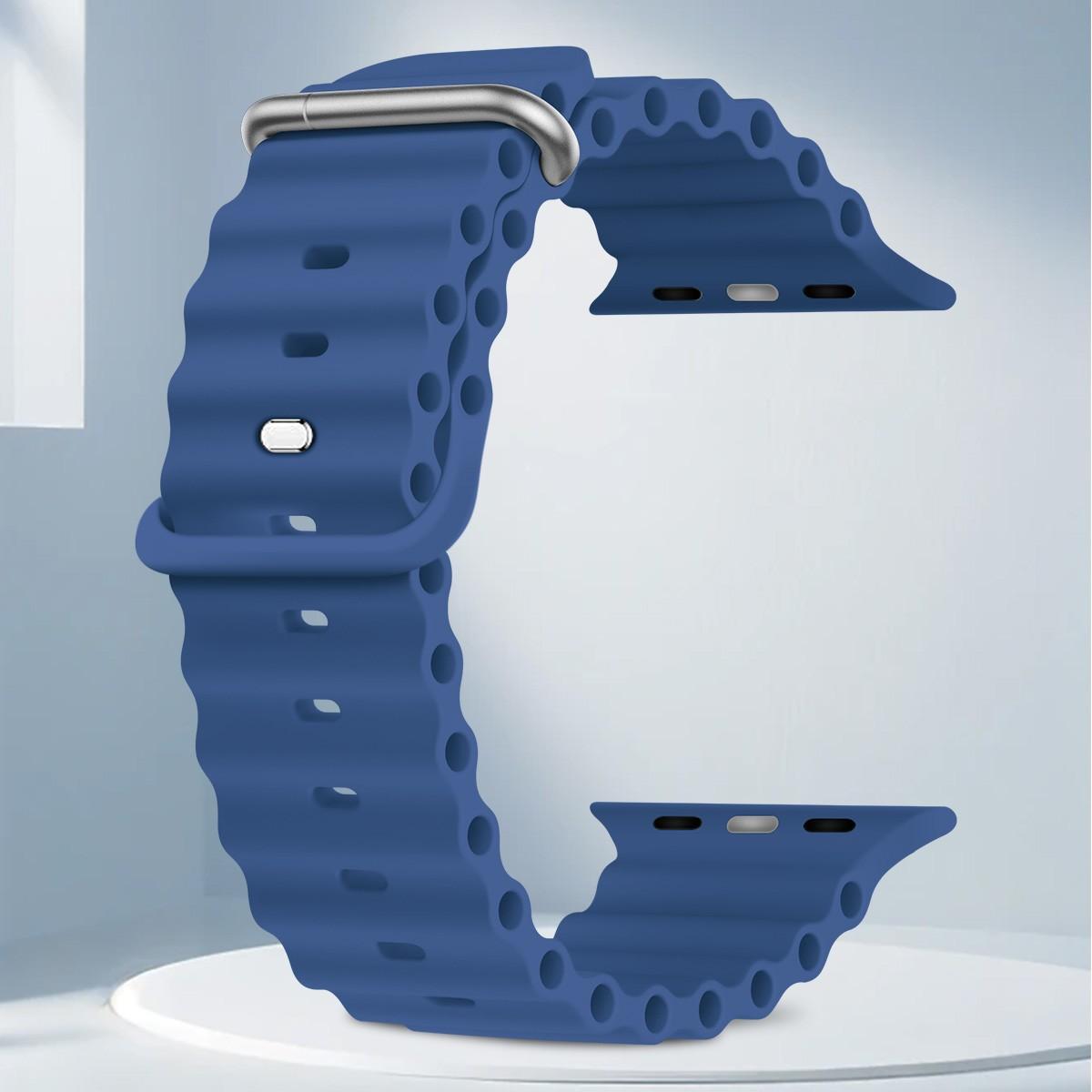 Ocean Band Compatible with Apple Watch Ultra Bands 49mm 46mm 45mm 44mm 42mm Adjustable Silicone Sport Strap for Iwatch Series 1-11 Se Smartwatch Strap Smart Watch Straps