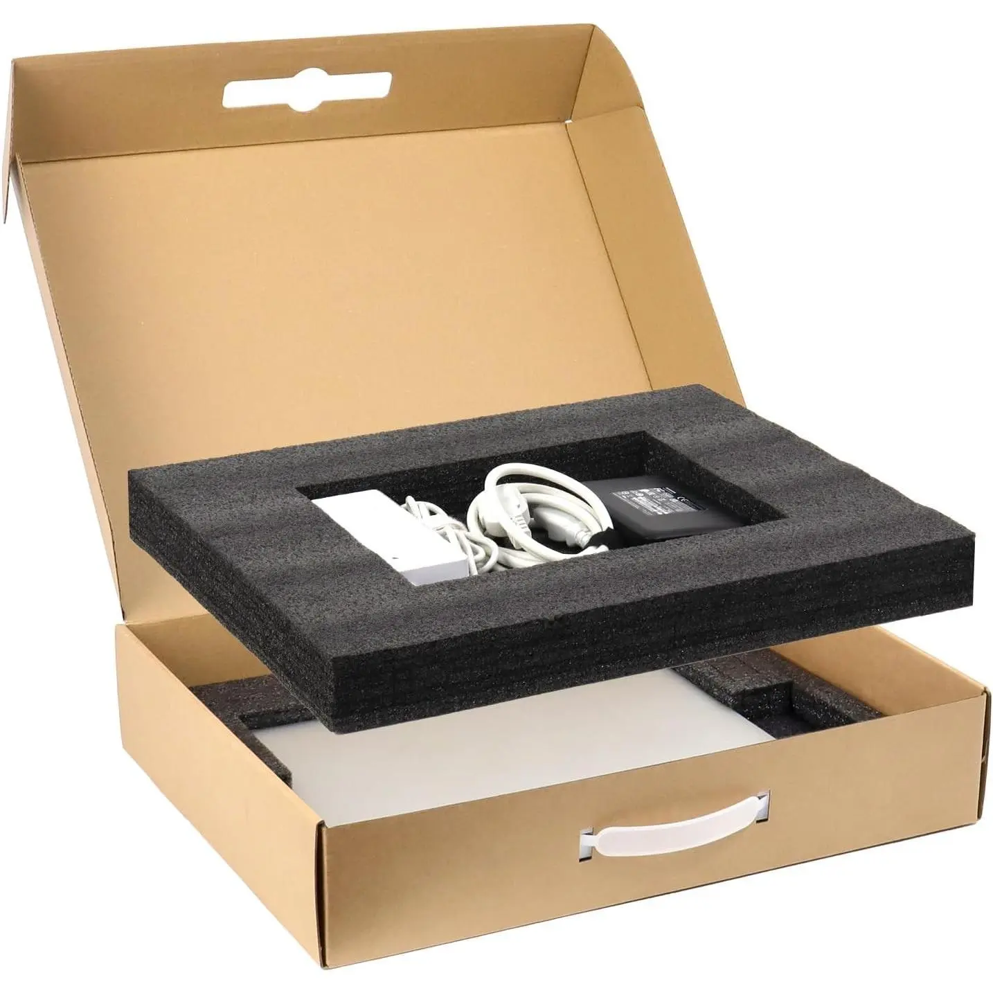 Laptop Shipping Box with Foam, Secure Cardboard Box for Shipping, Fits Most 13-17 Inch Notebook Computers