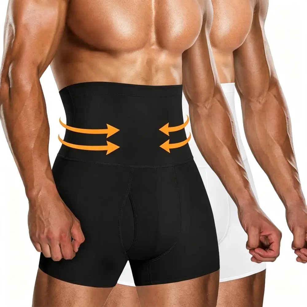 Men's Shapewear Shorts, High Waisted Seamless Boxer Briefs for Tummy Control, Body Shaping, and Butt Lifting, Boxer Shorts