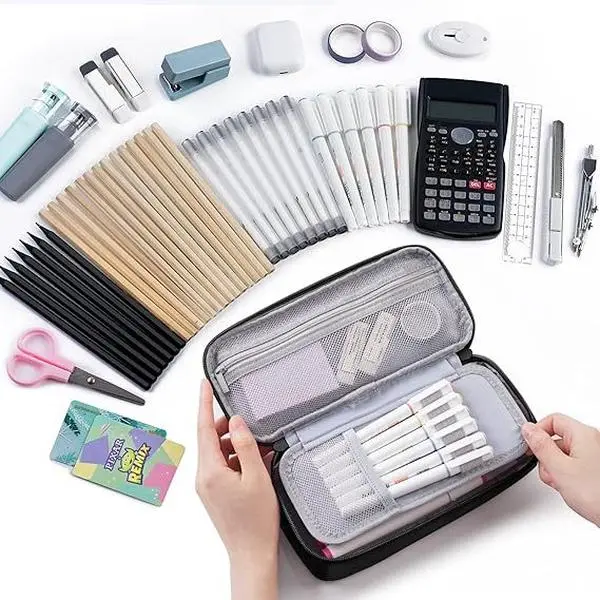 Aesthetic High-Capacity Pencil Case – Soft-Touch Pouch for Students & Creatives