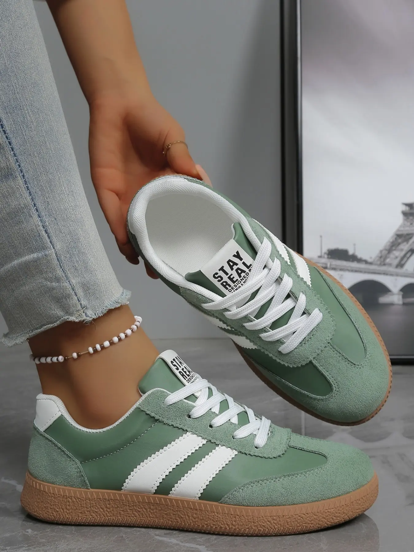 Women's Lightweight Lace-Up Sports Shoes, Breathable Cushioning Design, Anti-Slip Rubber Sole, Casual Daily Wear, Breathable Walking Sneakers, Casual Sneaker Trainer, All Seasons