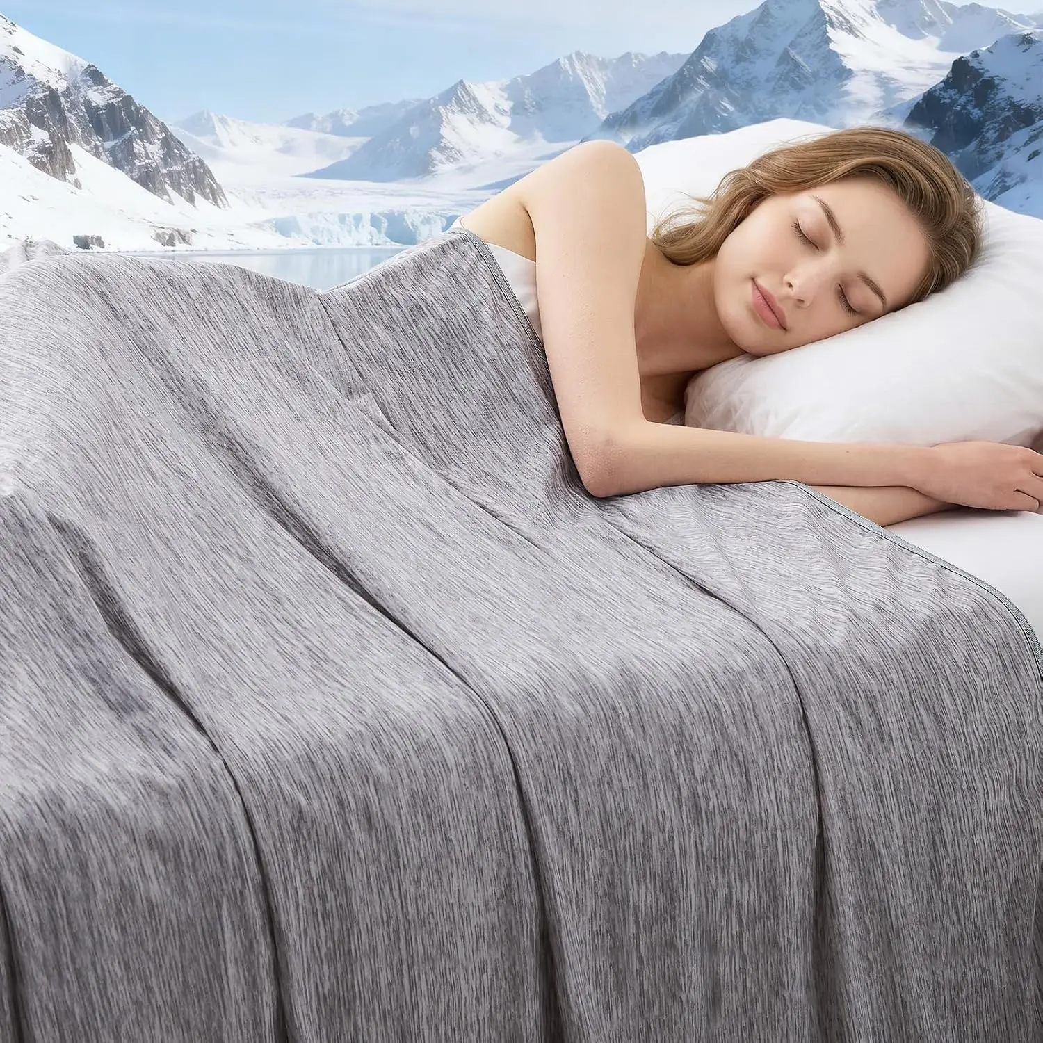 Cooling Blanket Queen Size, Cooling for Hot Sleepers, Absorbs Heat to Keep Body Cool for Summer Nights Sweats, Cold Blanket for Bed Couch Sofa, Ice Blanket 90x90 Inches, Dark gray