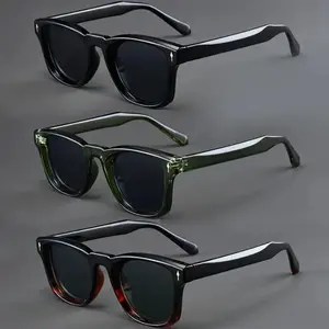 Unisex Full-Rim Classic Dark Sunglasses - Retro Sleek Style, Non-Prescription Eyewear for Daily Wear & Leisure Photography