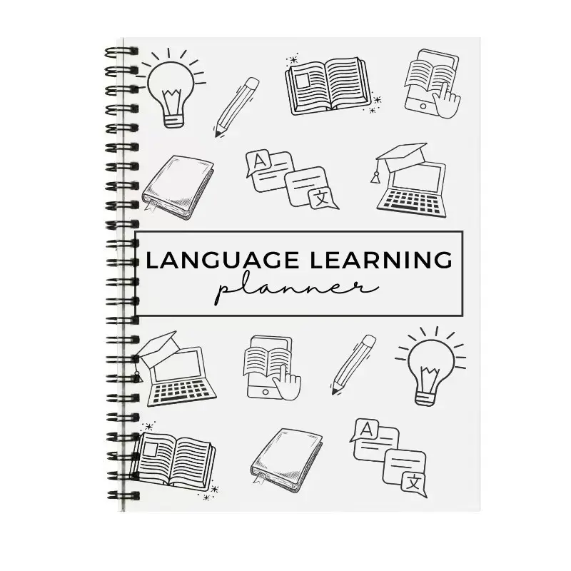 Language Learning Planner Notebook, Organize Your Study Schedule, Perfect for Language Learners, Essential Tool for Effective Studying