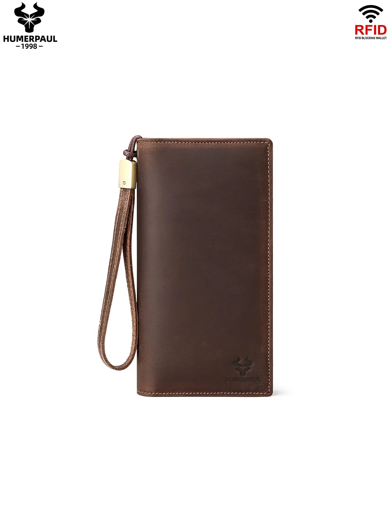 HUMERPAUL Women Classic Leather Wallet Purse Long Handbag with Multiple Layers Large Capacity Photo Window Travel Gift