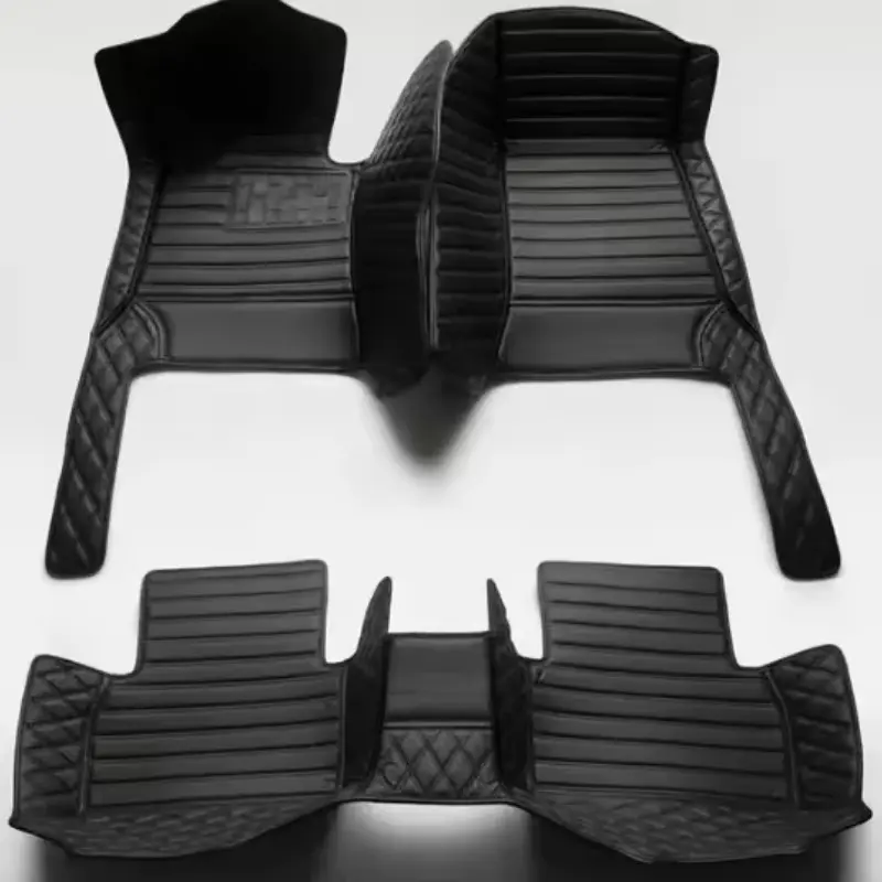 Custom Artificial Leather Car Floor Mat For Audi A3 8P 2004~2010 Left/Right -hand Drive Auto Interior Accessories Front And Rear Row Fashion Styling Carpet Waterproof Design Full Coverage Automotive Floor Mats
