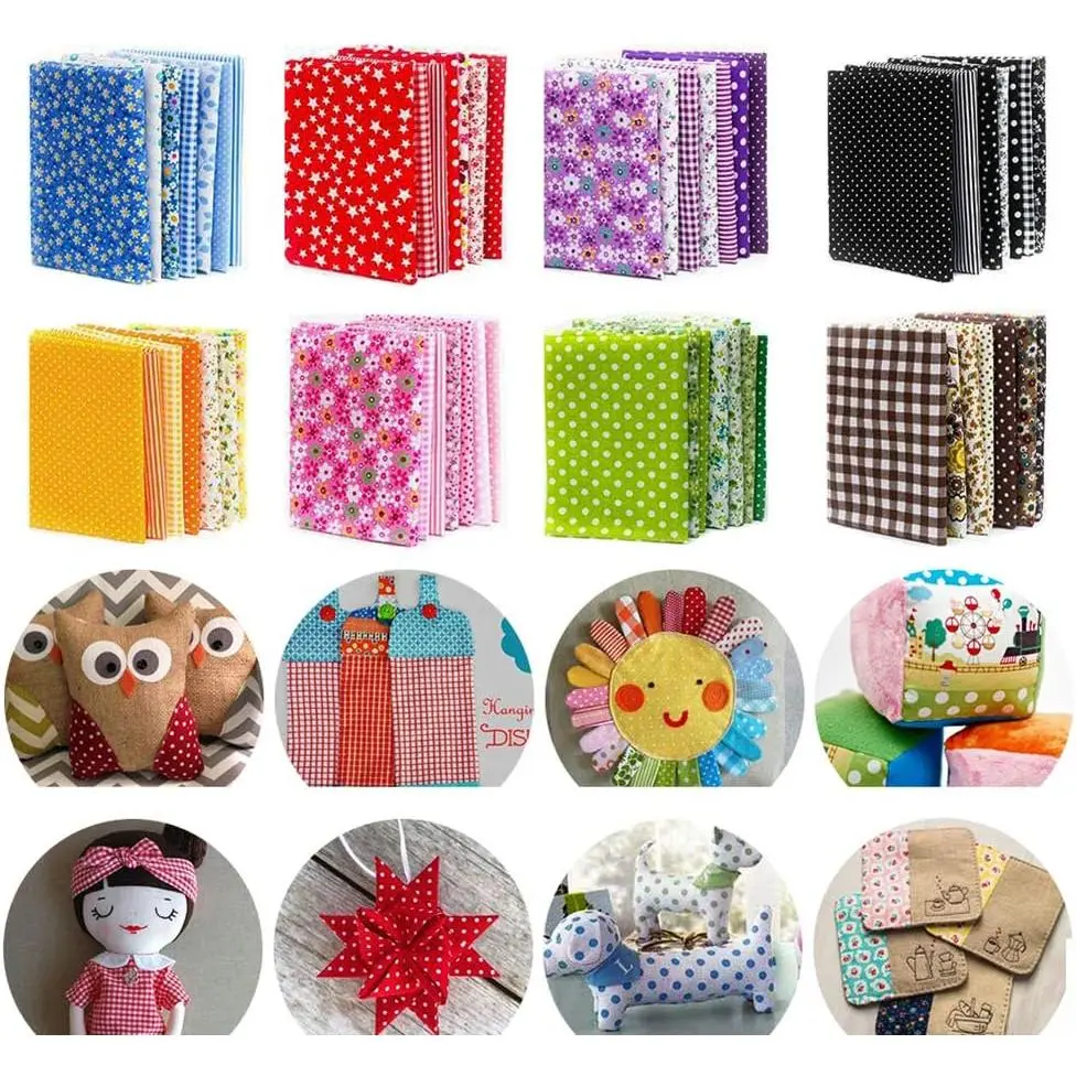 150Pcs 4" x 4" (10cm x 10cm) Cotton Craft Pre-Cut Quilt Fabric Bundle Squares for DIY Sewing Patchwork Quilting