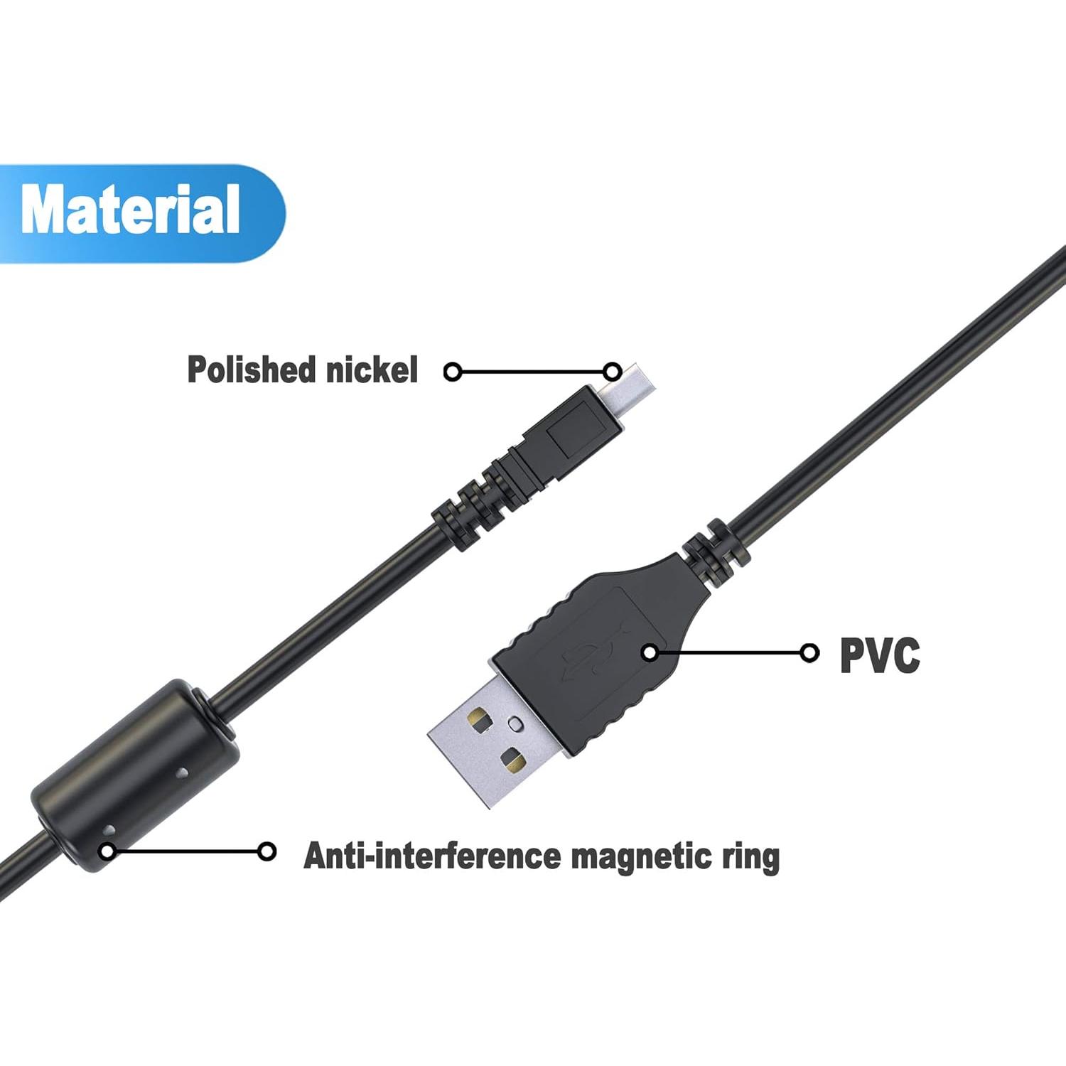 UC-E6 USB , 3- USB Mini-B Universal Digital Camera Data Transfer Cord Charger  Compatible for  CoolPix, L, D, P, Series Digital Camera