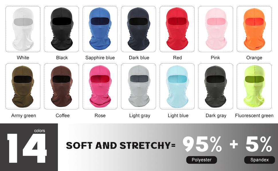 Balaclava Ski Mask Full Face, UV & Wind Protection Face Mask for Summer Hot Weather, Breathable & Lightweight Balaclava Face Mask Cycling Motorcycle for Men Women (Light Blue)