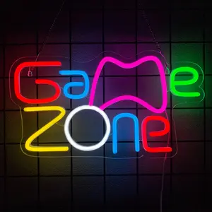 Game Zone Neon Led Sign, Gaming Neon Signs for Wall Decor, Game Neon Lights Signs with USB Powered for Game Room, Game Zone, Bedroom, Gifts for Gamer